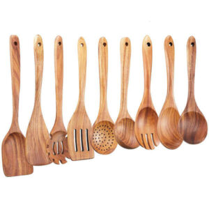 Wooden Kitchen Cooking Utensils Set Wooden Spoons for Cooking