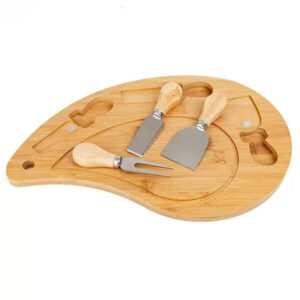 Charcuterie board and meat serving board wooden serving board bamboo cheese board with knife set-1