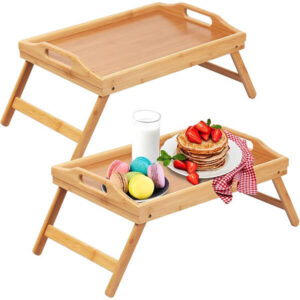 Wholesale Bamboo Bed Tray Table with Foldable Legs and Handles – Durable Serving & Laptop Tray