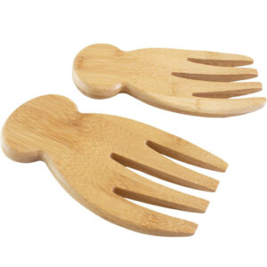 Totally Bamboo Salad Hands Serving Utensils for Serving & Tossing