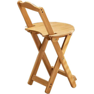 Folding Bar Stool, No Assembly Required, Foldable High Chair with Backrest