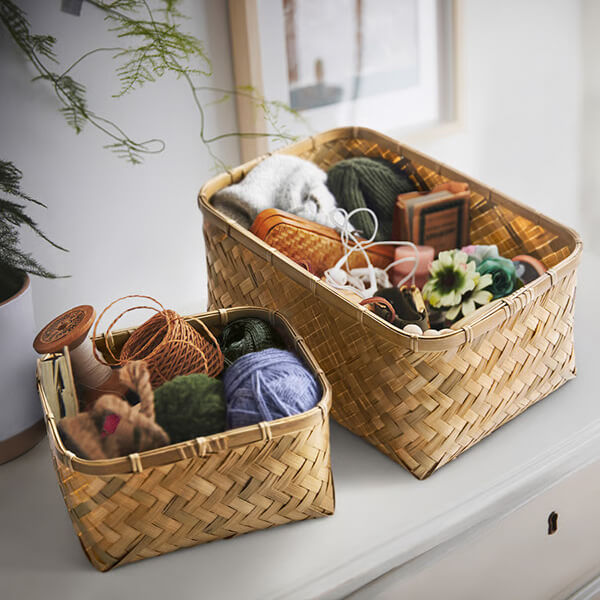 Hidden Storage Bamboo Basket