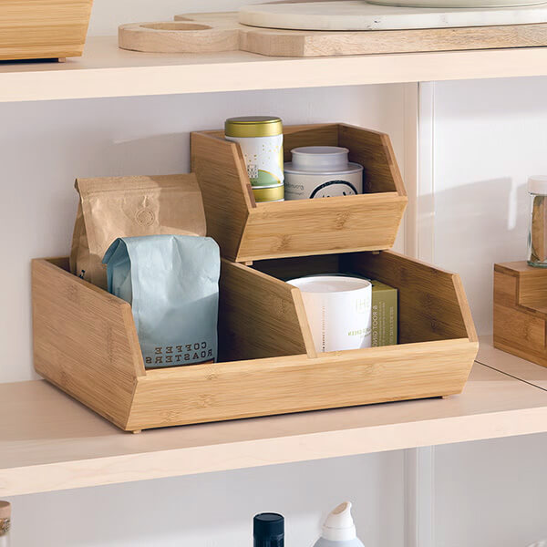 Stackable Bamboo Storage Bins