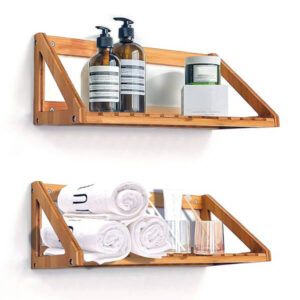 Wall Mounted Storage Bamboo Shelf
