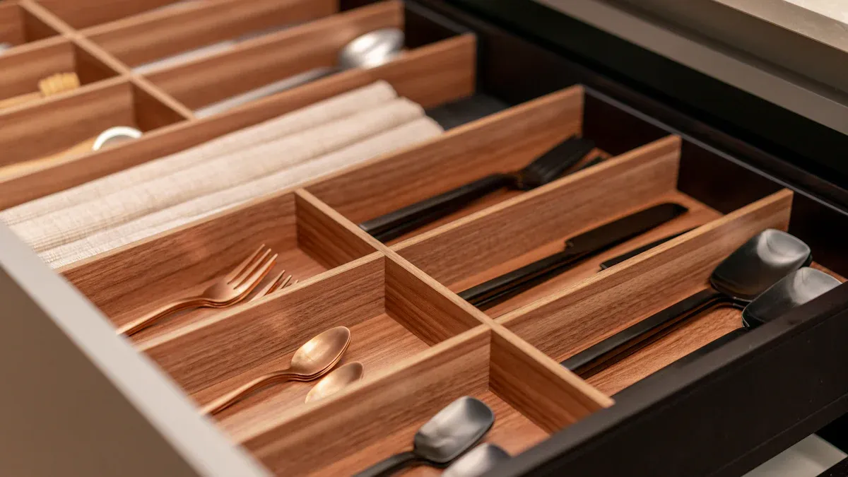 Maximize Space with a Bamboo Expandable Drawer Organizer