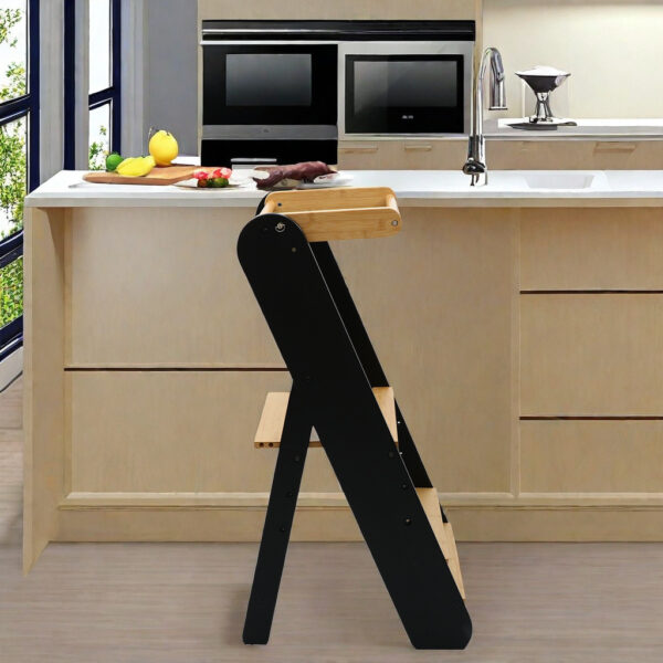 Montessori-Inspired Adjustable Toddler Step Stool – Foldable Kitchen Helper Tower with Safety Features - Image 6