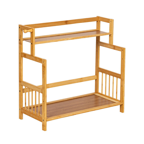 2-Tier Bamboo Countertop Shelf – Multi-Purpose Organizer for Kitchen, Bathroom, or Study