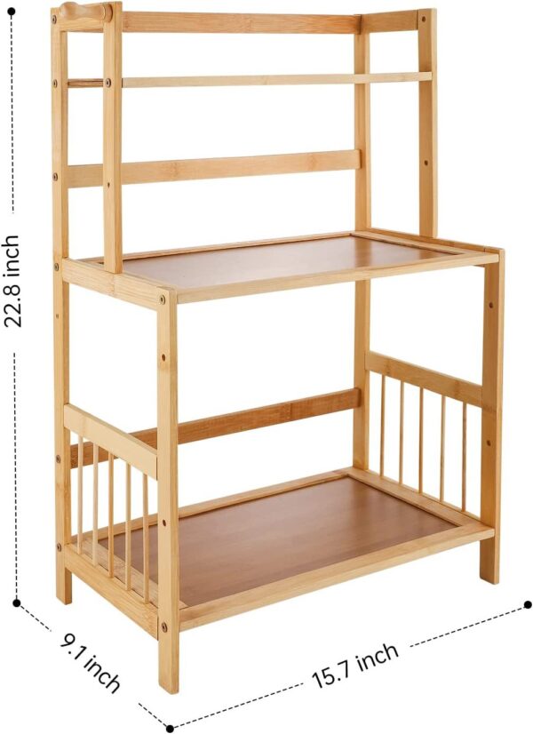3-Tier Bamboo Countertop Organizer Shelf – Compact Desktop Rack for Kitchen Spices or Office Supplies - Image 2