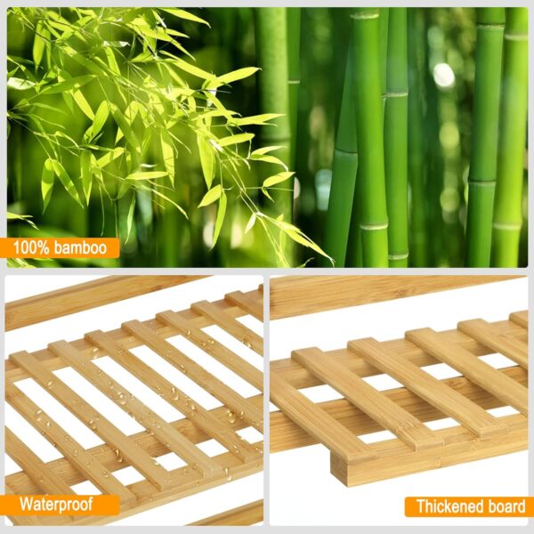 Foldable Bamboo Display Stand – 3-Tier Ladder Shelf for Plants, Books or Decor | Indoor & Outdoor Use - Image 2