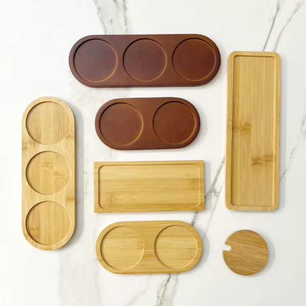 Bamboo Cup Tray with Bottom Support – Hotel Bathroom Toiletry Holder - Image 5