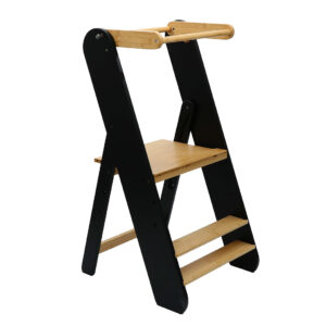 Montessori-Inspired Adjustable Toddler Step Stool – Foldable Kitchen Helper Tower with Safety Features