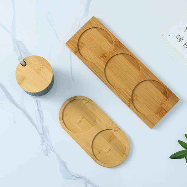 Bamboo Cup Tray with Bottom Support – Hotel Bathroom Toiletry Holder - Image 6
