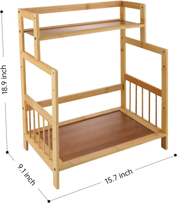 2-Tier Bamboo Countertop Shelf – Multi-Purpose Organizer for Kitchen, Bathroom, or Study - Image 6