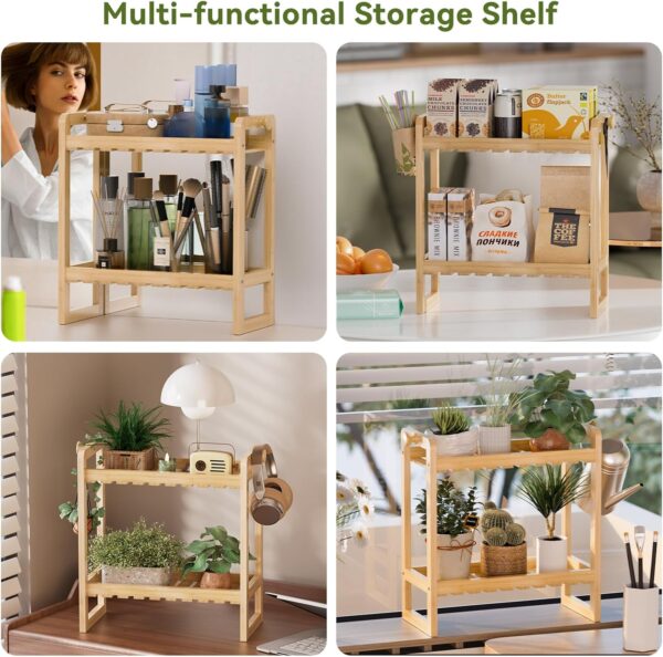 Compact 2-Tier Bamboo Bathroom Countertop Shelf – Easy Assembly Organizer for Small Spaces - Image 2