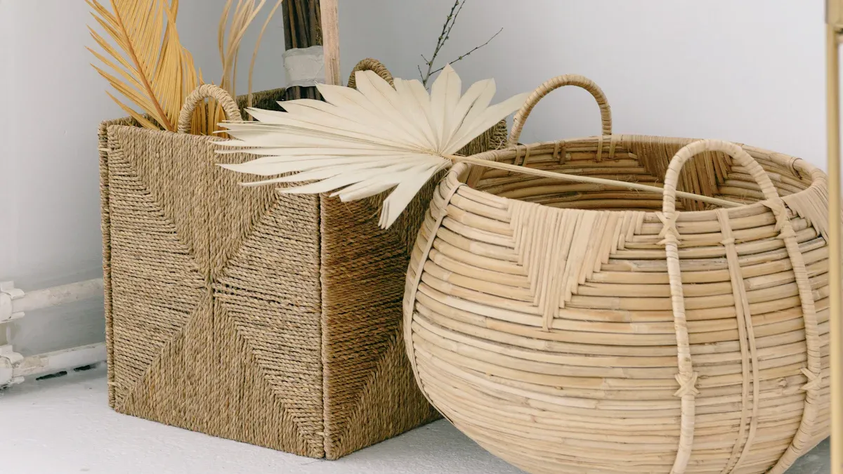 Add Bamboo Baskets and Bins for Extra Storage