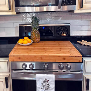 Bamboo Cooker Cover Board 75×54cm – Multi-Purpose Stove Top Cover, Kitchen Cutting Board & Countertop Extension Shelf