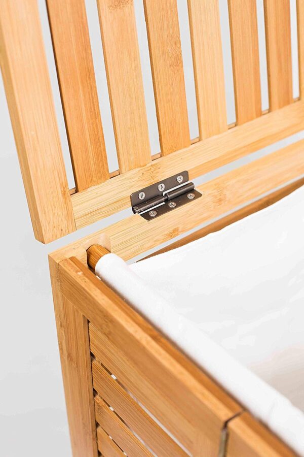 Eco-Friendly Bamboo Foldable Laundry Basket Storage Organizer with Removable Cotton Linen Liner - Image 5