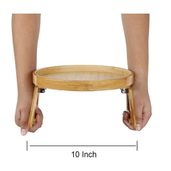 Eco-Friendly Bamboo Sofa Armrest Tray Table Bamboo Arm Rest Organizer for Couches and Sofas - Image 3