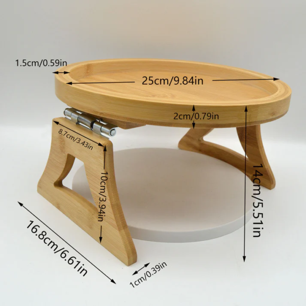 Eco-Friendly Bamboo Sofa Armrest Tray Table Bamboo Arm Rest Organizer for Couches and Sofas - Image 4
