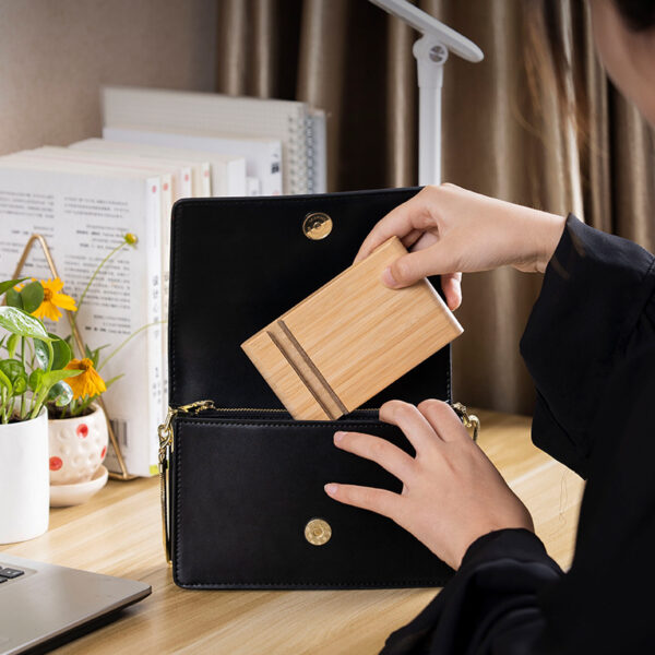 Custom Logo Natural Bamboo Phone Stand – 60° Angled Desk Holder, Non-Slip Slot Design - Image 4