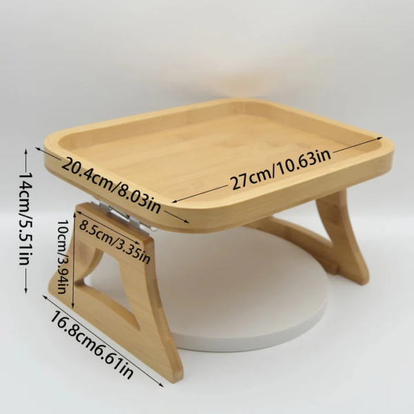 Eco-Friendly Bamboo Sofa Armrest Tray Table Bamboo Arm Rest Organizer for Couches and Sofas - Image 5