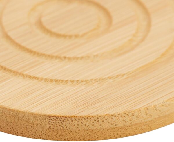 Custom Logo & Packaging Set of 6 Natural Eco Friendly Bamboo Drink Coasters with Holder Coaster Set - Image 6