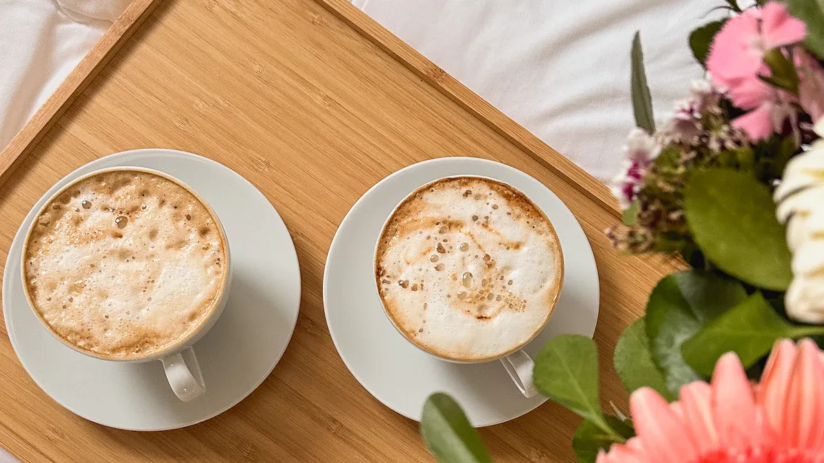 1. Conquer Coffee Table Chaos with a Bamboo Round Tray