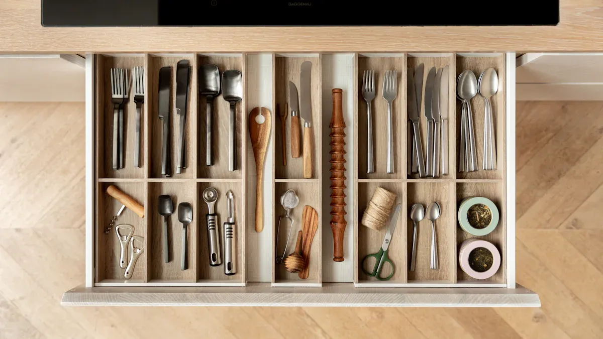 Bamboo kitchen drawer organizer style and design