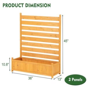 45" Bamboo Privacy Screen & Planter Box Enclosure