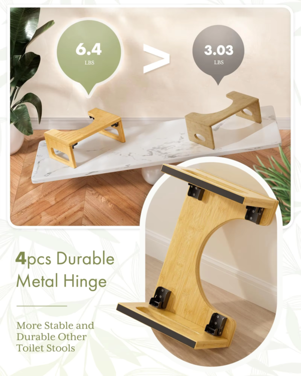 Wholesale 400lbs Foldable Natural Bamboo Foot Rest with U-Notch - Image 2