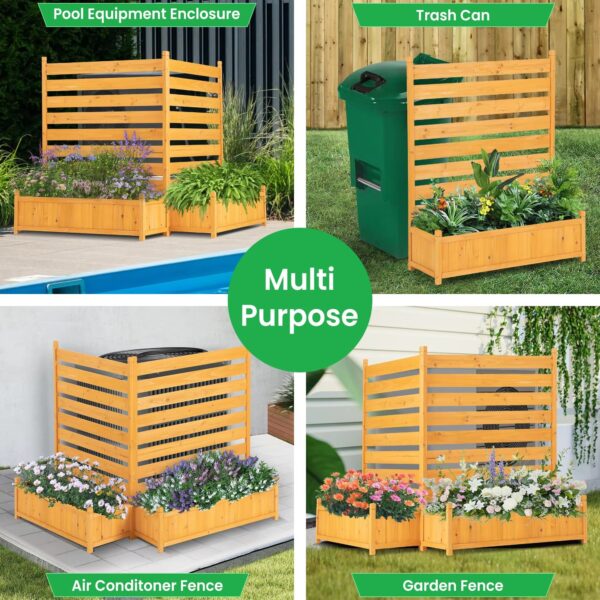 45" Bamboo Privacy Screen & Planter Box Enclosure - Image 4
