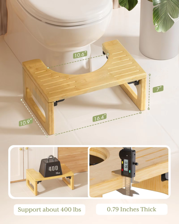 Wholesale 400lbs Foldable Natural Bamboo Foot Rest with U-Notch - Image 5