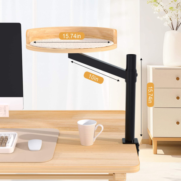 Adjustable Rotating Cat Desk Bed with Clamp for Office Tables - Image 5