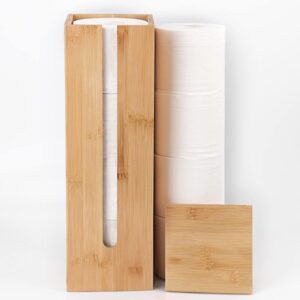 Wholesale Bamboo Toilet Paper Holder Stand – Free Standing Bathroom Spare Roll Storage Organizer