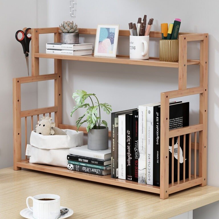 2 Tier Bamboo Countertop Shelf – Multi Purpose Organizer for Kitchen Bathroom or Study 6