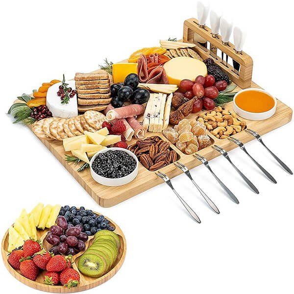 Cheese Board with Cheese Knives Serving Tray for Birthdays Wedding Parties 4