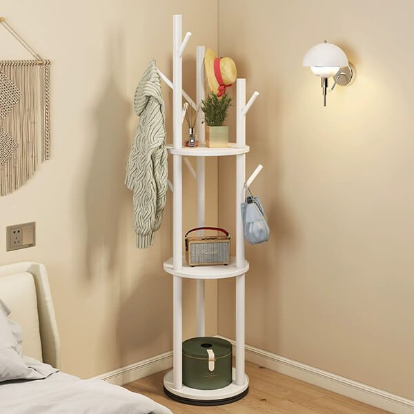 Customizable Eco Friendly 360 DegreeRotatable Solid Wood Coat Rack 1 1