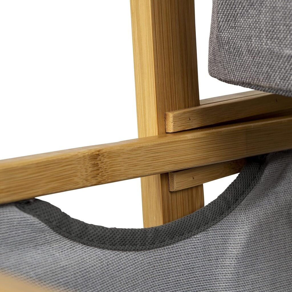 Eco Friendly Portable Bamboo Camping Furniture Foldable Storage Cabinet with Linen Look Drawers 4