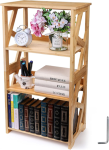OEMODM Factory Support 3 Tier Natural Bamboo Bookcase Durable Eco Friendly Shelving