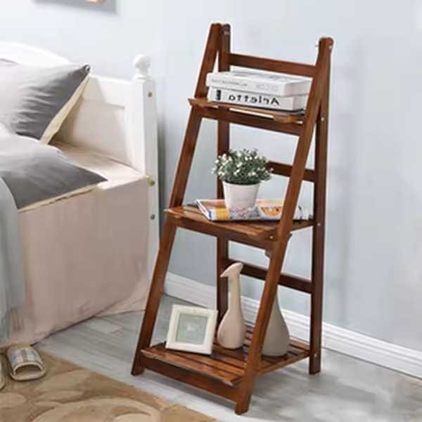 Solid Wood Bamboo Folding Multi Layer Storage Shelf 3